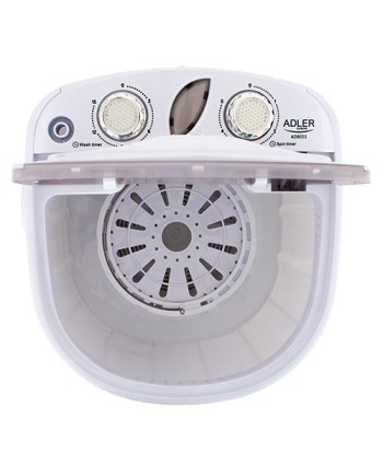 Adler Mini washing machine AD 8055 Top loading, Washing capacity 3 kg, Depth 37 cm, Width 36 cm, White