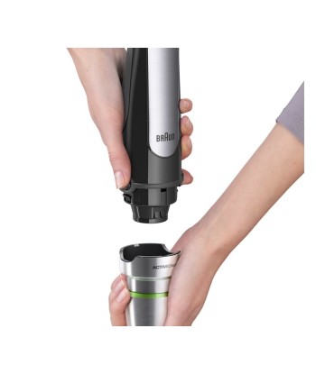 Blender Braun MQ7000X MultiQuick Immersion, 1000 W, Number of speeds 2, Black/Stainless Steel