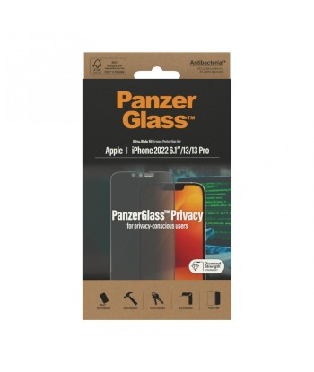 PanzerGlass Screen protector, Apple, iPhone 14/13/13 Pro, Glass, Black, Privacy