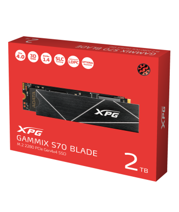ADATA XPG Gammix S70 BLADE 2000 GB, SSD form factor M.2 2280, SSD interface PCIe Gen4x4, Write speed 6400 MB/s, Read speed