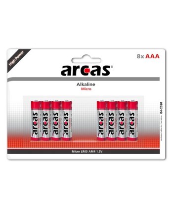 Arcas AAA Alkaline Patareid, LR03, 8 tk