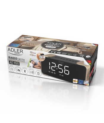 Adler AD 1190 Traadita Äratuskell Raadio, AUX, Vask/Must