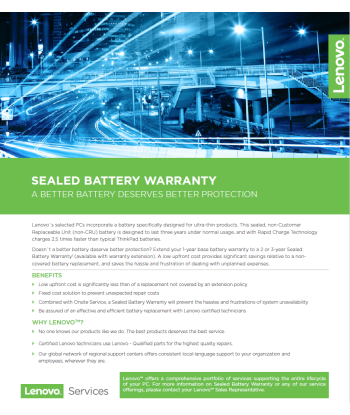 Lenovo 3-Year Sealed Battery Replacement Warranty