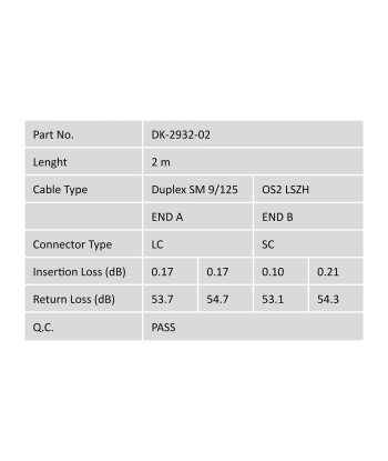 Digitus Patch Cord FO, Duplex, LC to SC SM OS2 09/125 µ, 2 m Yellow
