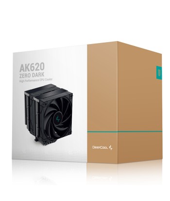 Deepcool AK620 Zero Dark CPU Air Cooler - Intel & AMD, Ultra-Quiet Performance