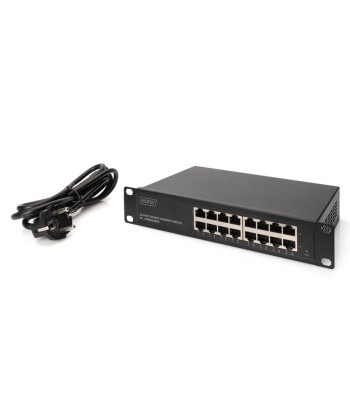 Digitus 16-port Gigabit Ethernet Switch DN-80115 10/100/1000 Mbps (RJ-45), Unmanaged, Rackmountable, Power supply type Internal