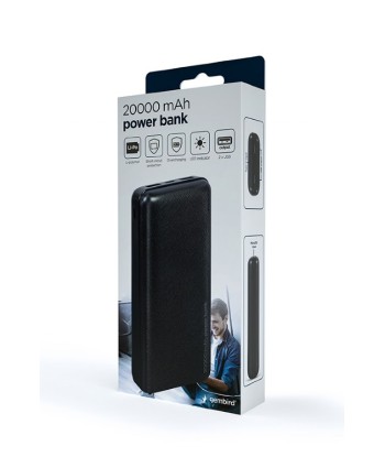 Зарядка powerbank Gembird PB20-02 20000 mAh, Black, 12 W