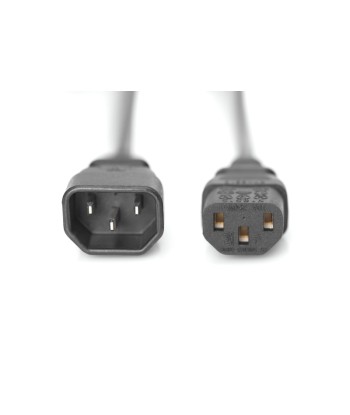 Digitus, Power Cord extension cable C13 - C14, AK-440201-018-S, Black