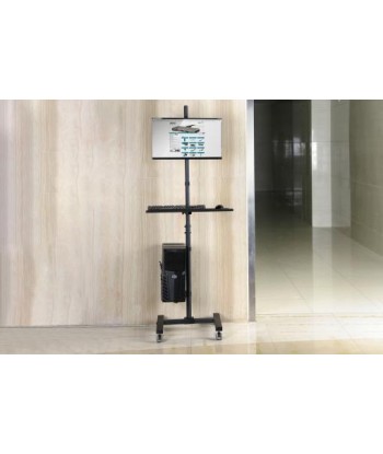Digitus Mobile workstation with individual height adjustment 	DA-90374, 17-32", Monitor Mount, PC Holder, Black