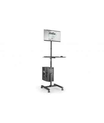 Digitus Mobile workstation with individual height adjustment 	DA-90374, 17-32", Monitor Mount, PC Holder, Black