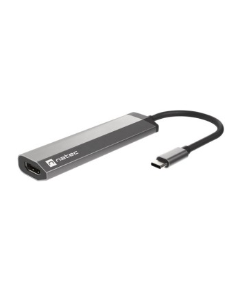 Natec Fowler Slim USB-C Multiport Adapter - Grey