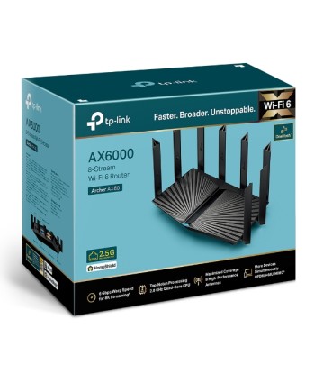 TP-LINK AX6000 8-Stream Wi-Fi 6 Router with 2.5G Port Archer AX80 802.11ax, 4804+1148 Mbit/s, 10/100/1000 Mbit/s, Ethernet LAN