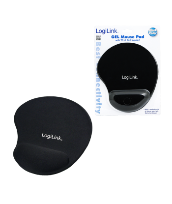 Mousepad with Gel Wrist Rest Support, Logilink ID0027 Black