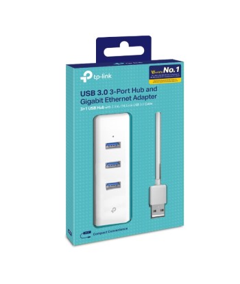 TP-LINK USB 3.0 3-Port Hub & Gigabit Ethernet Adapter 2 in 1 USB Adapter UE330