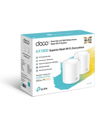Wireless Router TP-LINK Wireless Router 2-pack 1800 Mbps Mesh IEEE 802.11a IEEE 802.11n IEEE 802.11ac IEEE 802.11ax
