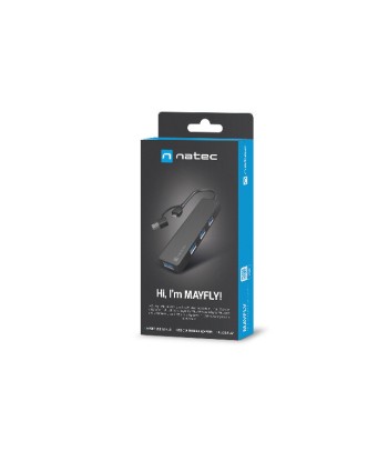 Natec USB 3.0 HUB, Mayfly, 4-Port, Black