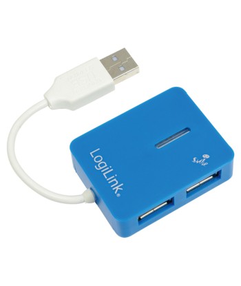 Logilink USB 2.0 Hub 4-Port, Smile, Blue