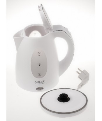 Veekeetja Adler AD 1207 Standard, Plastic, White, 2000 W, 360° rotational base, 1.5 L