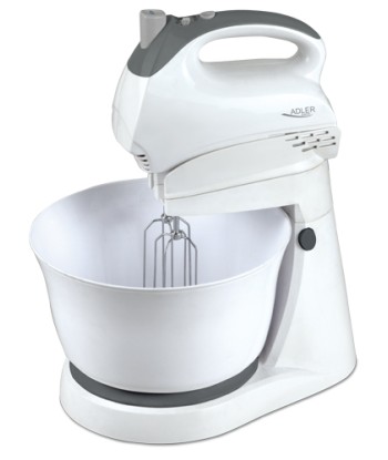 Adler AD 4202 Mikser kausiga - 300W, 5 kiirust, Turbo, Valge