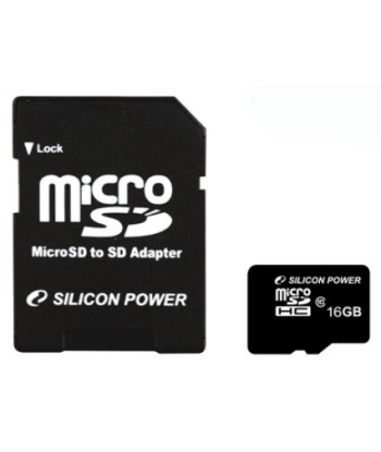 Silicon Power 16 GB, MicroSDHC, Flash memory class 10, SD adapter