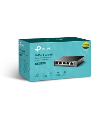 TP-LINK Switch TL-SG105PE Unmanaged, Desktop, 10/100/1000 Mbit/s, Ethernet LAN (RJ-45) ports 5, PoE+ ports quantity 4, Power