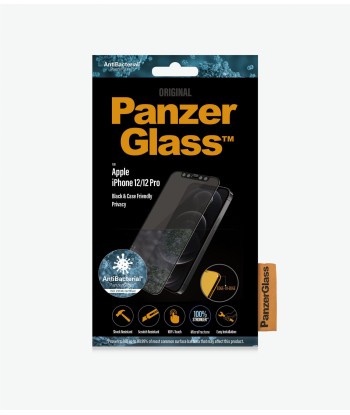 PanzerGlass For iPhone 12/12 Pro, Glass, Black, Clear Screen Protector, 6.1"