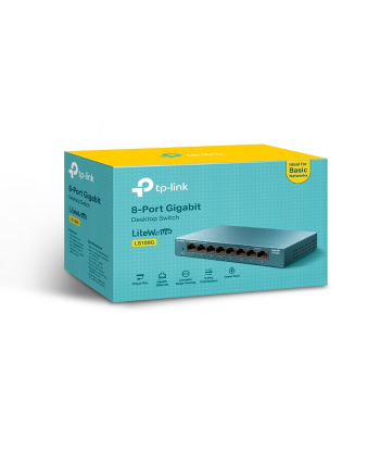 TP-LINK 8-Port 10/100/1000Mbps Desktop Network Switch LS108G Unmanaged, Desktop