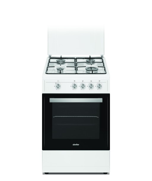 Simfer Cooker 4401SGRBB Hob type Gas, Oven type Gas, White, Width 50 cm, 49 L, Depth 55 cm, A+ Simfer Cooker 4401SGRBB Hob type Gas, Oven type Gas, White, Width 50 cm, 49 L, Depth 55 cm, A+
