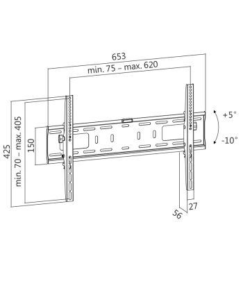 Logilink BP0018 TV Wall mount, 37"-70", tilt+5°-10°, 56mm