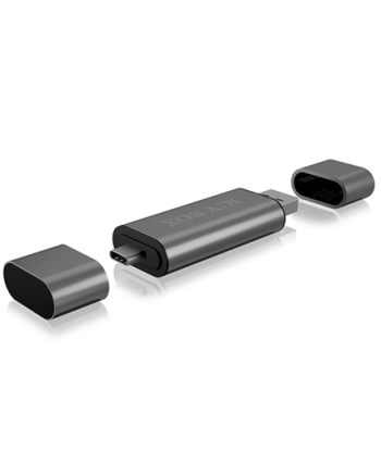 Icy box IB-CR200-C SD/MicroSD (TF) USB 2.0 card reader with Type-C and -A to micro USB (OTG) interface, anthracite Raidsonic