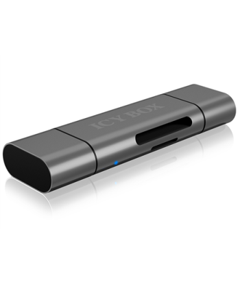Icy box IB-CR200-C SD/MicroSD (TF) USB 2.0 card reader with Type-C and -A to micro USB (OTG) interface, anthracite Raidsonic