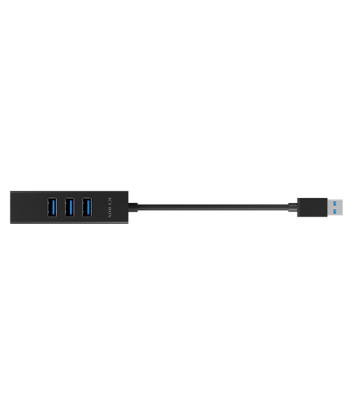 Raidsonic 4 Port Hub with USB 3.0 Type-A, Type-C, Gigabit LAN Icy Box IB-HUB1419-LAN Black