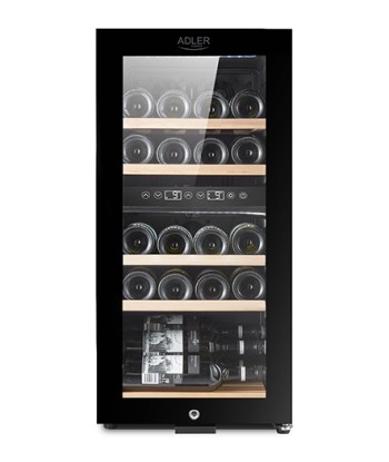 Adler AD 8080 Wine Cooler - 24 Bottles, Compressor Cooling, Black