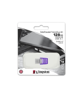 Kingston DataTraveler Micro Duo 3C 128GB USB Type-C & Type-A Purple