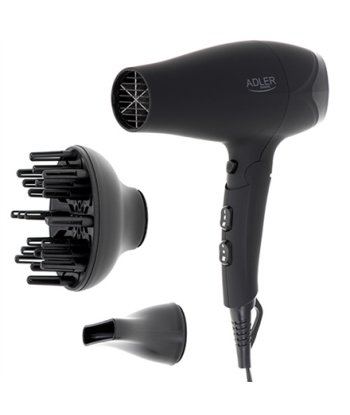 Föön Adler AD 2267 2100 W, Number of temperature settings 3, Diffuser nozzle, Black