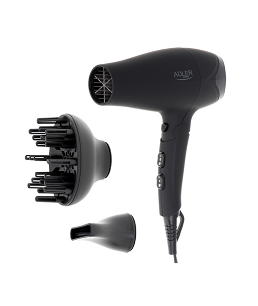 Föön Adler AD 2267 2100 W, Number of temperature settings 3, Diffuser nozzle, Black