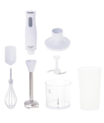 Adler Hand blender set AD 4620 Hand Blender, 800 W, Number of speeds 2, Chopper, White