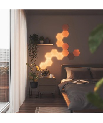 Nanoleaf Elements Wood Look Hexagons Starter Kit (7 Panels) - Transform Your Space with Natural Warmth!