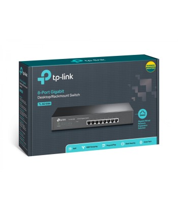 TP-LINK 8-Port Gigabit Switch TL-SG1008	 10/100/1000 Mbps (RJ-45), Unmanaged, Desktop/Rackmountable, Ethernet LAN (RJ-45)