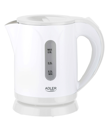 Adler AD 1371w Electric, 850 W, 0.8 L, Stainless steel/Polypropylene, 360° rotational base, White