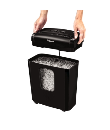 Fellowes Powershred 6M Black, 13 L, Credit cards shredding, Mini-Cut Shredder, Paper handling standard/output 6 sheets per pass,