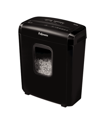 Fellowes Powershred 6M Black, 13 L, Credit cards shredding, Mini-Cut Shredder, Paper handling standard/output 6 sheets per pass,
