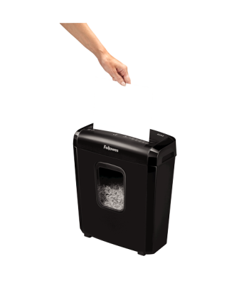 Fellowes Powershred 6M Black, 13 L, Credit cards shredding, Mini-Cut Shredder, Paper handling standard/output 6 sheets per pass,