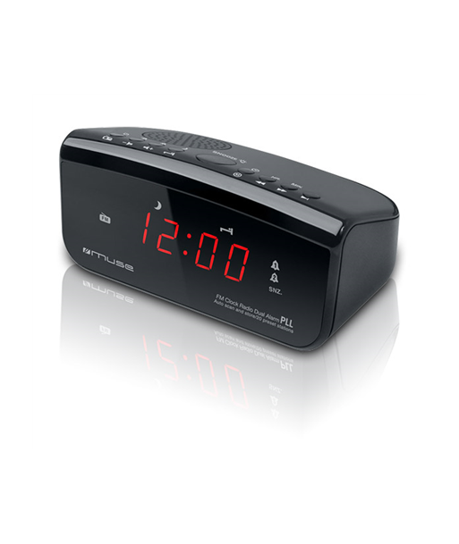 Muse Clock radio PLL M-12CR Black, Alarm function