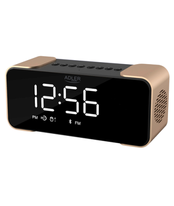 Adler AD 1190 Wireless Alarm Clock with Radio, AUX, Copper/Black