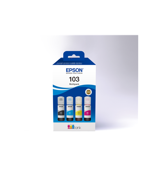 Epson 103 EcoTank Ink Cartridge, Black, Cyan, Magenta, Yellow, Multipack 4-colours
