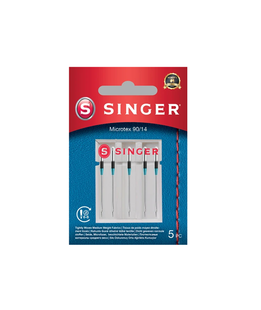Singer Microtex Õmblusmasina Nõelad 90/14 (Suurus 14), 5 tk - Täpseks Õmblemiseks Singer Microtex Õmblusmasina Nõelad 90/14 (Suurus 14), 5 tk - Täpseks Õmblemiseks