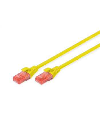 CAT 6 U-UTP, Patch cord, PVC AWG 26/7, Yellow, 2 m, Modular RJ45 (8/8) plug
