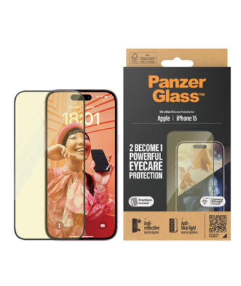 PanzerGlass Eyecare Screen Protection iPhone 2023 6.1 | Ultra-Wide Fit w. EasyAligner