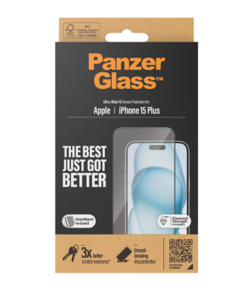 PanzerGlass Ultra-Wide Fit Ekraanikaitse iPhone 2023 6.7" telefonile EasyAligneriga